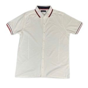 White Polo with blue/red accent